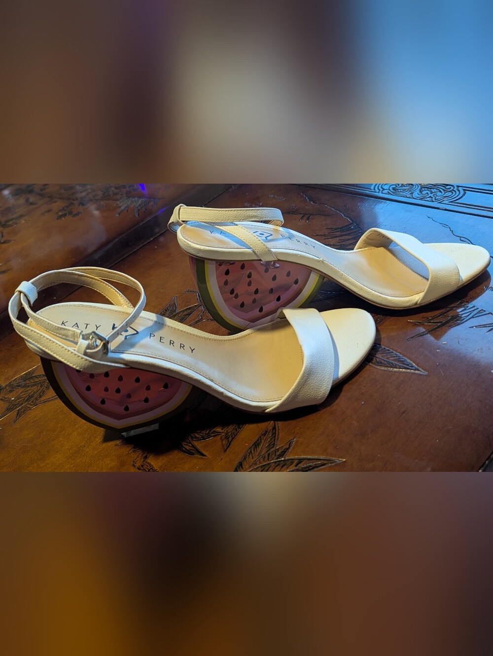 Katy Perry Collections White Watermelon Heel Sandals